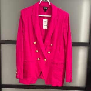 INC International Concepts Women's Fuchsia Blazer with Gold Buttons